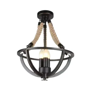 COLGANTE 3 LUCES E27 METAL NEGRO SEMI ESFERAS LP-A32405 - LPZ