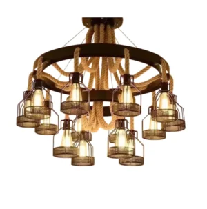 COLGANTE 12L E27 TIPO RUEDA C/ YUTE (LP-A36801) - LPZ