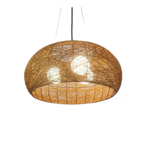 COLGANTE 3L E27 YUTE ESFERICO BEIGE (LP-A38342) - LPZ