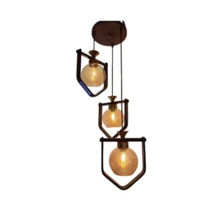 COLGANTE 3 LUCES E27 C/ NEGRO BASE REDONDA (LP-A29345)-LPZ