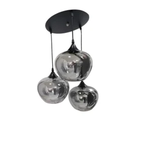 COLGANTE 3 LUCES E27 BASE REDONDA C/ NEGRO (LP-A29362)-LPZ