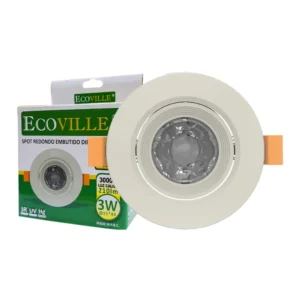 SPOT LED EMB. RED. MOVIL 3W 3000K CALIDO  - ECOVILLE