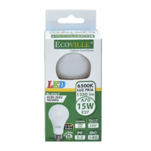 LAMPARA LED BULBO 15W E-27 FRIA - ECOVILLE